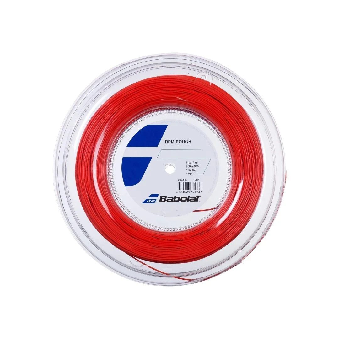 Rollo De Cuerda Babolat Rpm Rough Rojo Fluor 1.25 - 200m