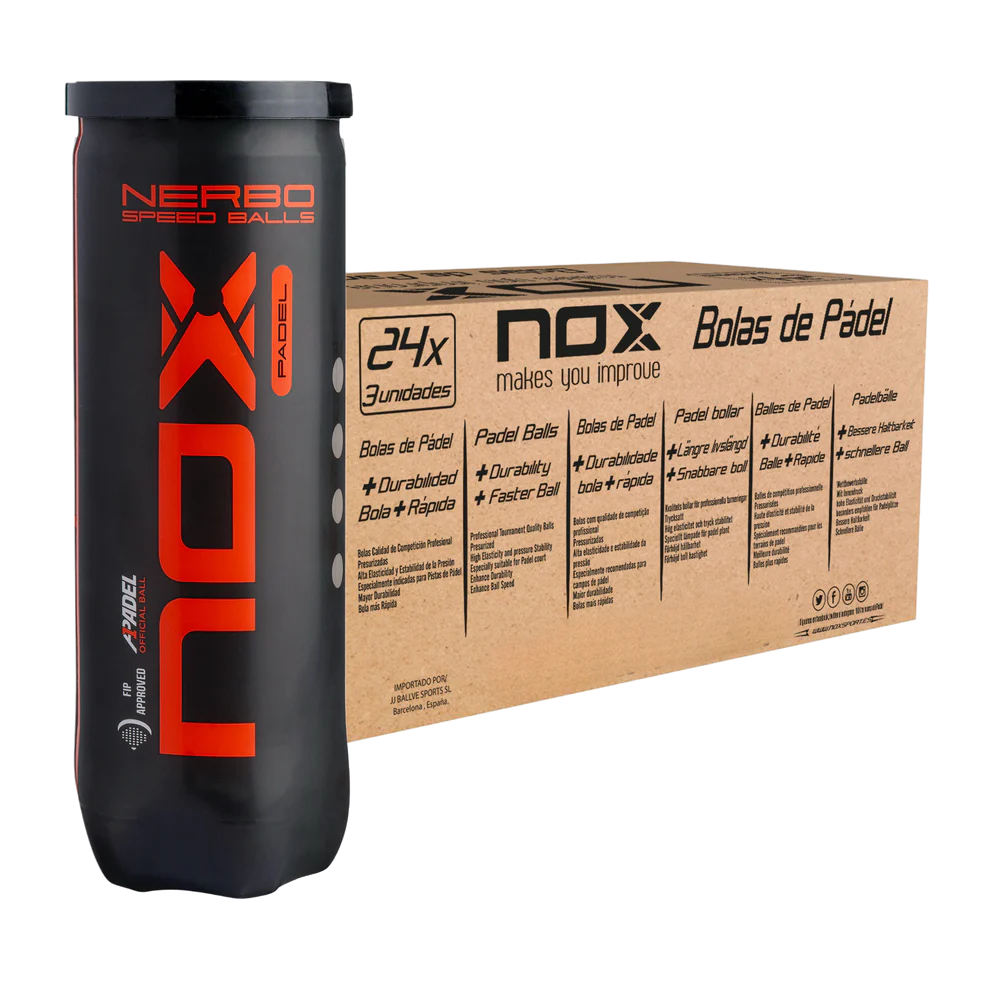 Caja de Pelotas de Padel Nox Nerbo X3 - 24 Tarros