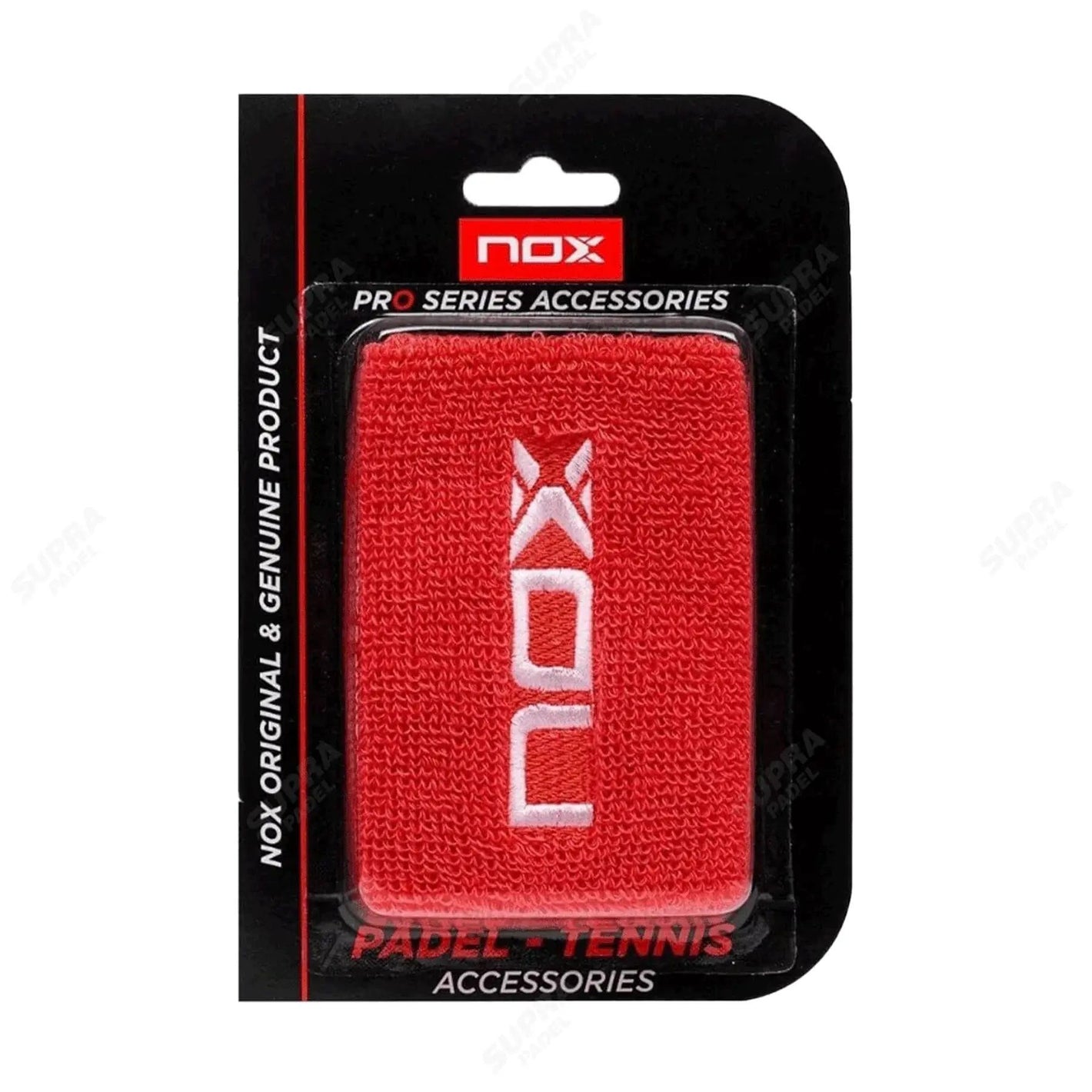 Muñequera Nox Roja Logo Blanco X2