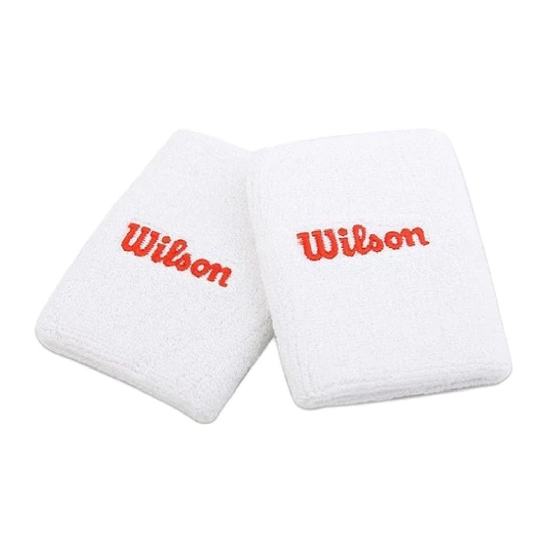 Muñequera Wilson Larga Blanca X2