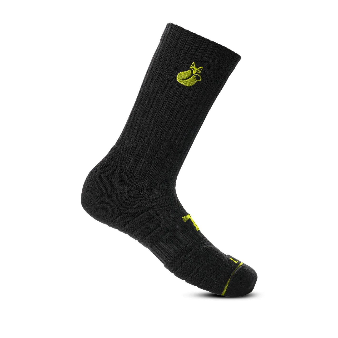 Calcetin Tilki Crew D4 Lehinde Negro/Amarillo Fluor