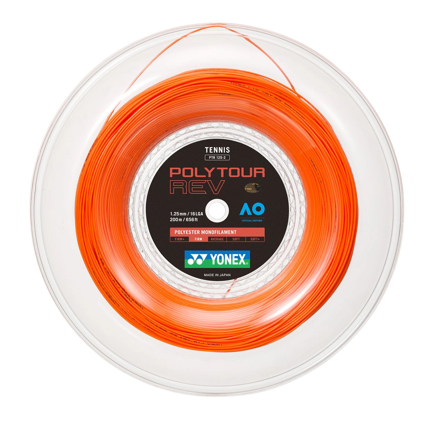 Rollo de Cuerda Yonex Poly Tour Rev Naranjo 1.25 - 200m