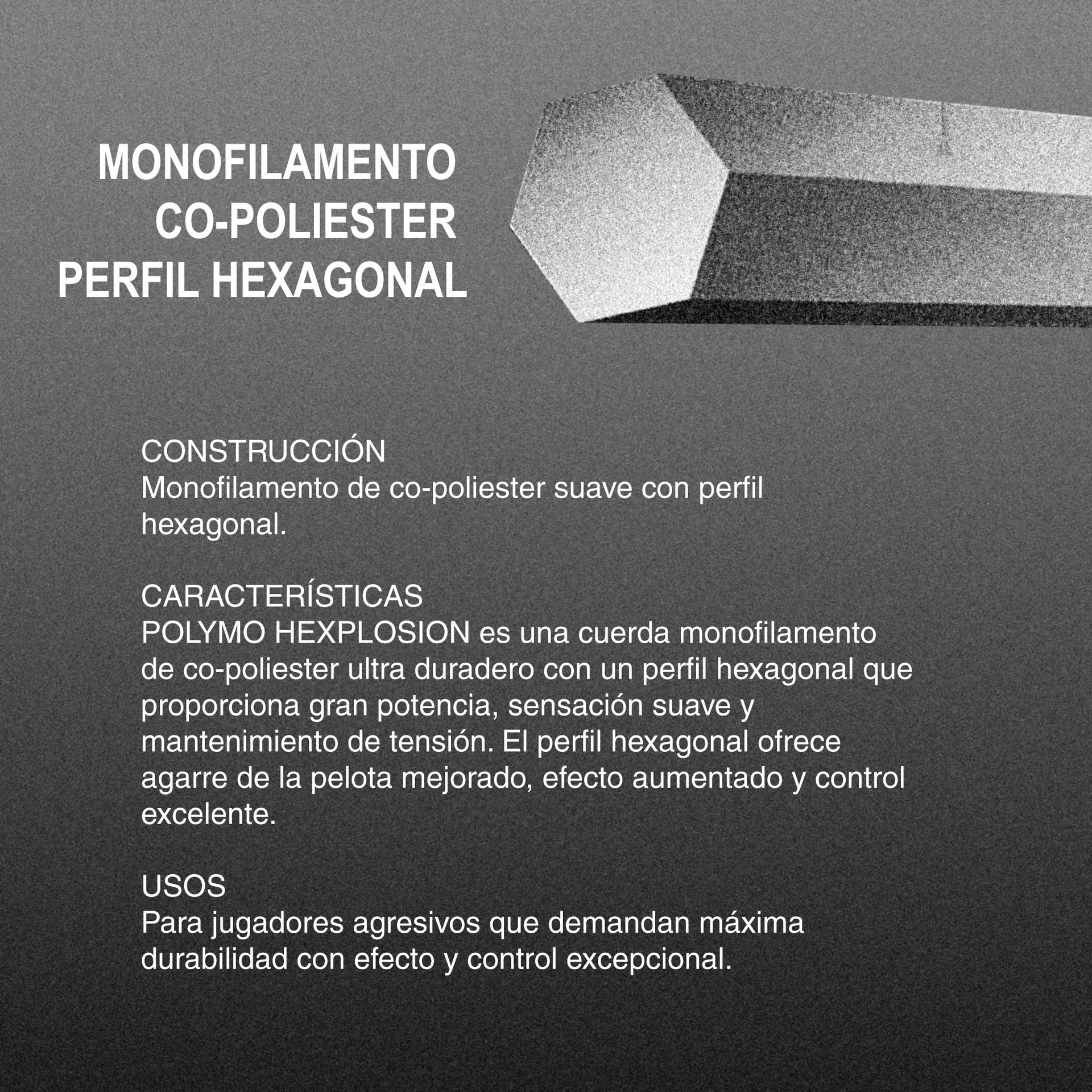 Rollo de Cuerda Zons Polymo Hexplosion Gris 1.28 - 200m