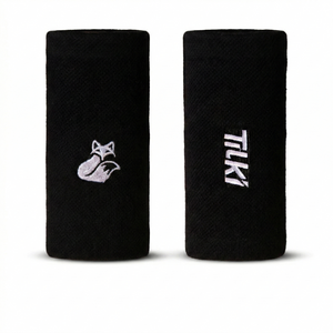 Muñequera Tilki Larga XL Terry Negra X2