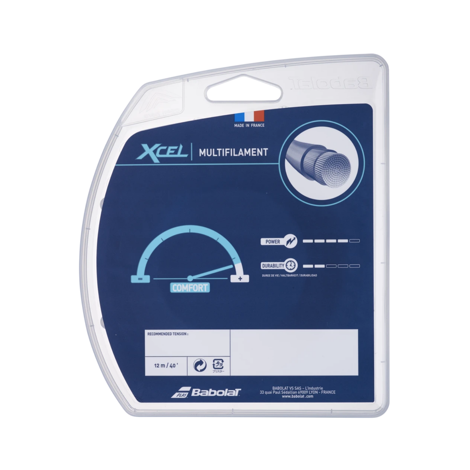 Cuerda Babolat Xcel Azul 1.25 - 12m