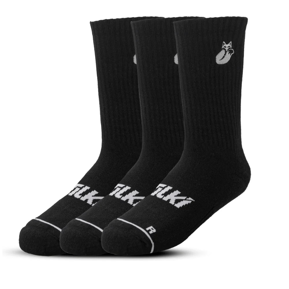 Calcetin Tilki Comfort Negro/Naranjo Pack X3