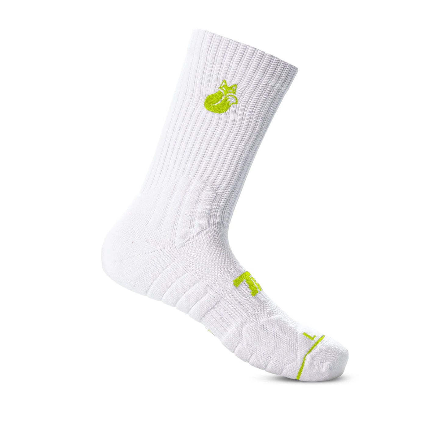 Calcetin Tilki Crew D4 Lehinde Blanco/Amarillo Fluor