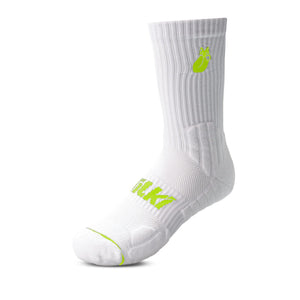 Calcetin Tilki Crew D4 Lehinde Blanco/Amarillo Fluor