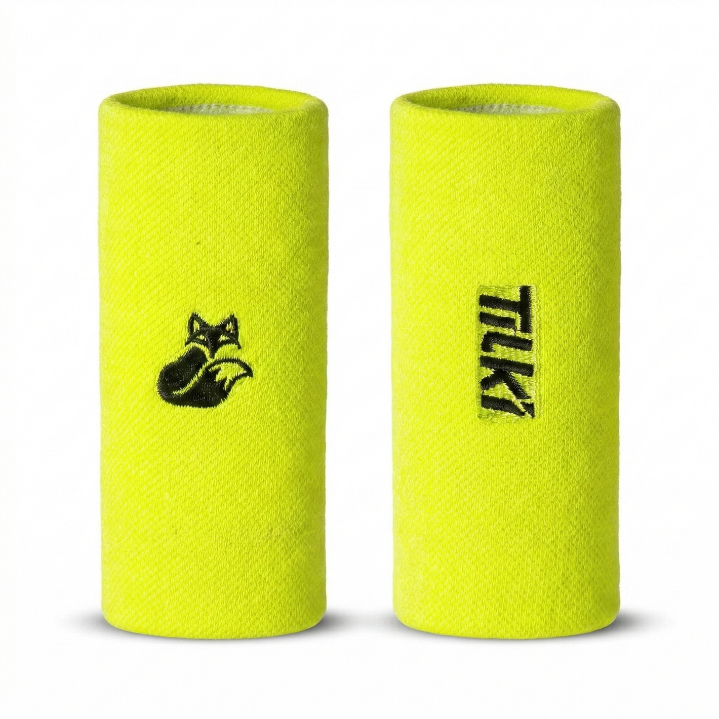 Muñequera Tilki Larga XL Terry Amarillo Fluor X2