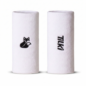 Muñequera Tilki Larga XL Terry Blanca X2