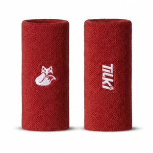 Muñequera Tilki Larga XL Terry Roja X2