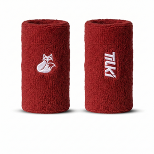 Muñequera Tilki Larga Terry Lehinde Roja X2