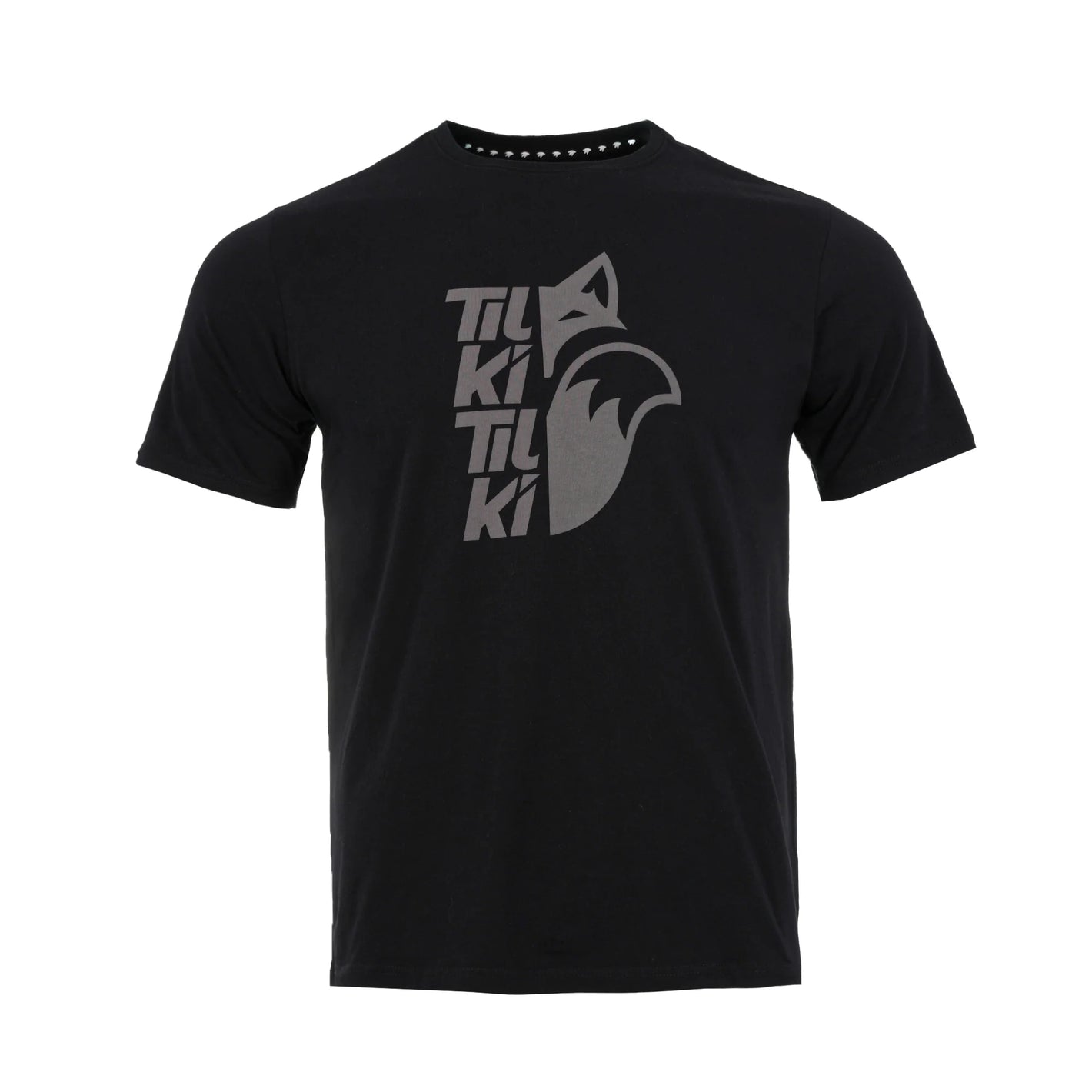 Polera Tilki Cotton Mix Big Logo Negra/Gris