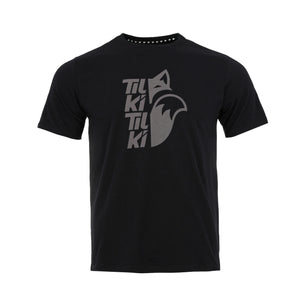 Polera Tilki Cotton Mix Big Logo Negra/Gris