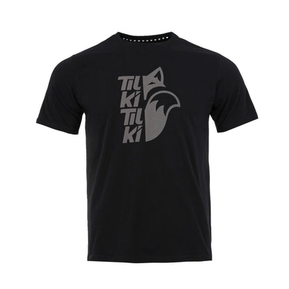 Polera Tilki Cotton Mix Big Logo Negra/Gris